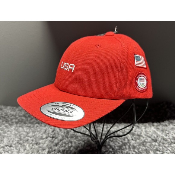Hurley Hat Cap Strapback Mens Red Adjustable Team USA‎ Olympics Crest - Picture 2 of 9